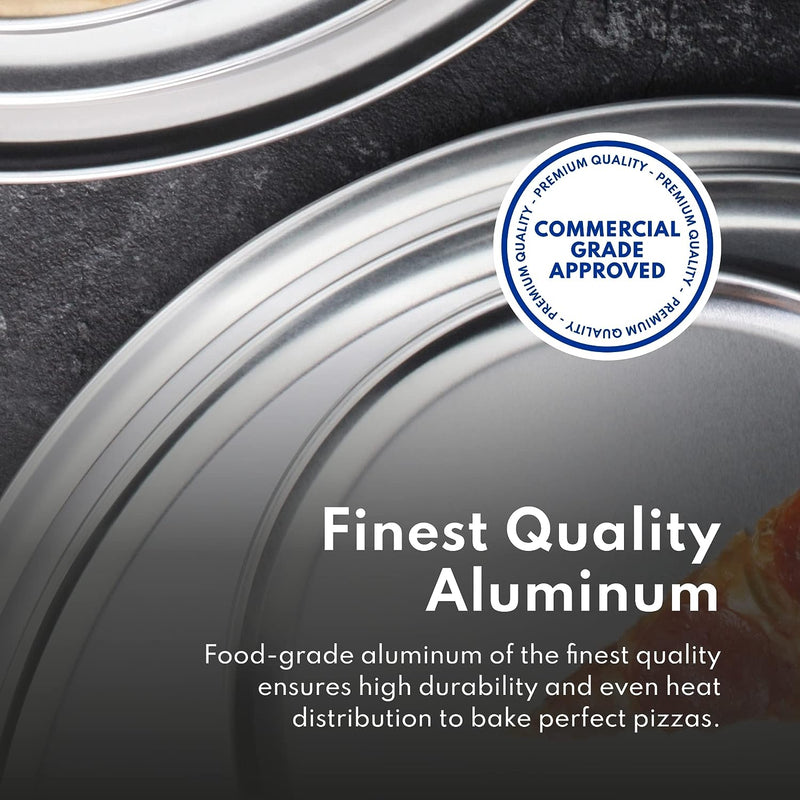 New Star Foodservice Pizza Pan - Aluminum Restaurant-Grade 12-Inch Pack of 6