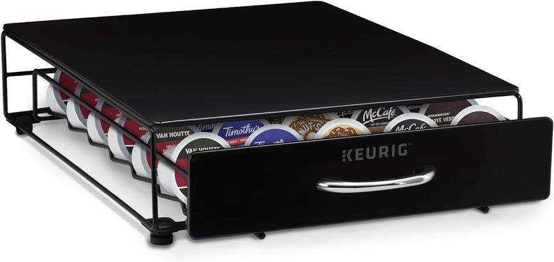 Keurig Under Brewer Storage Drawer, Coffee Pod Storage, Holds Upto 35 Keurig K-Cup Pods, Black