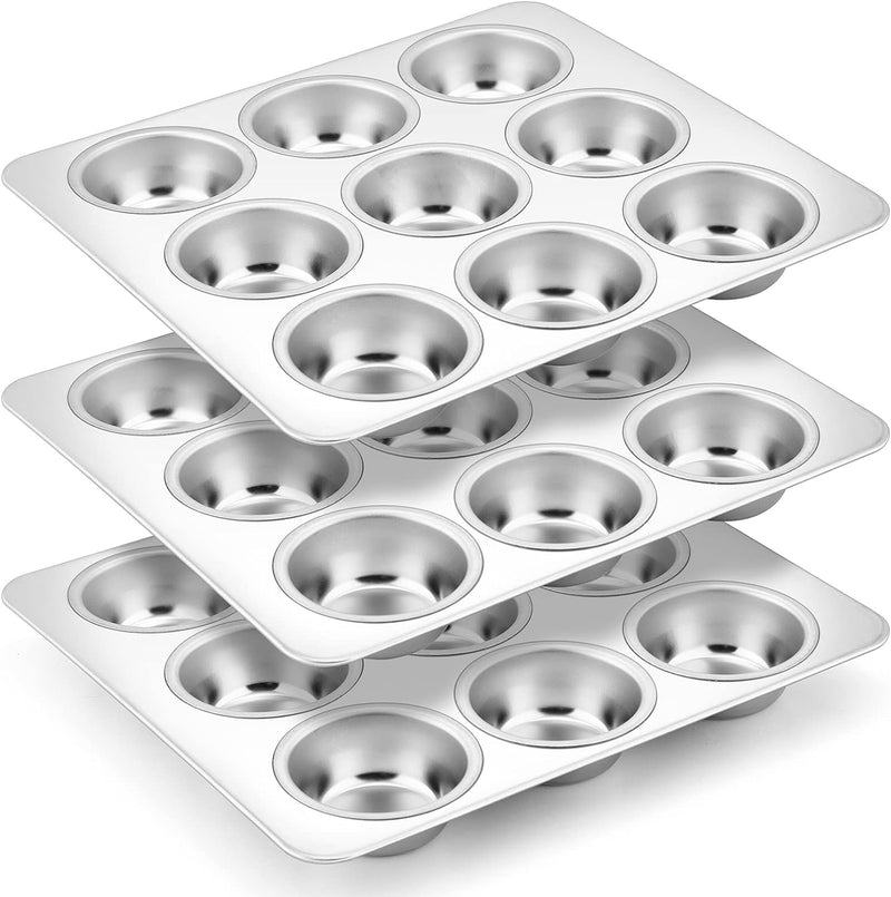 Stainless Steel 6-Cup Muffin Pan Set - Non-toxic  Dishwasher Safe - Regular Size