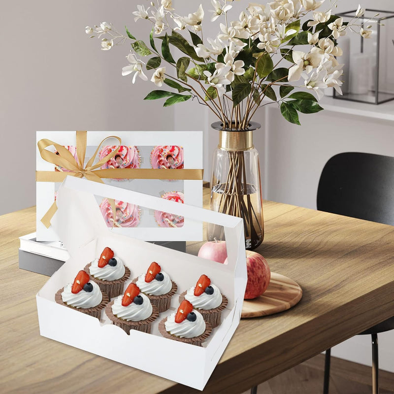 Cupcake Box Set - Hold 12 Standard Cupcakes Food Grade Carrier with Windows