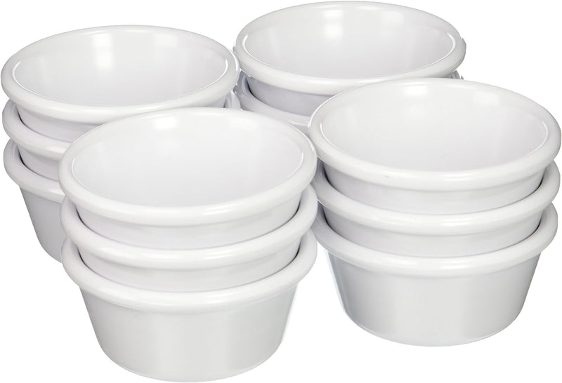 Winco 2-Ounce White Fluted Ramekin Set - 12-Pack