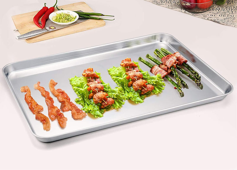 TeamFar Baking Sheet - 20 Stainless Steel Heavy Duty  Non-Toxic - 2 Piece