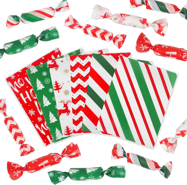 CCINEE 600Pcs Christmas Candy Wrappers - 6 Pack Styles