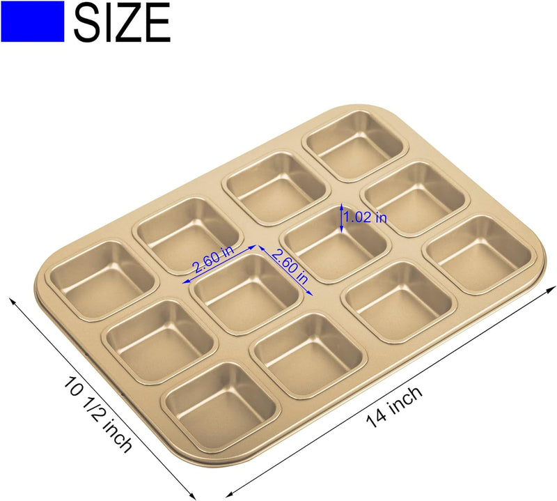 Heavy Duty Non-Stick Brownie  Muffin Baking Pan - 2 Pack
