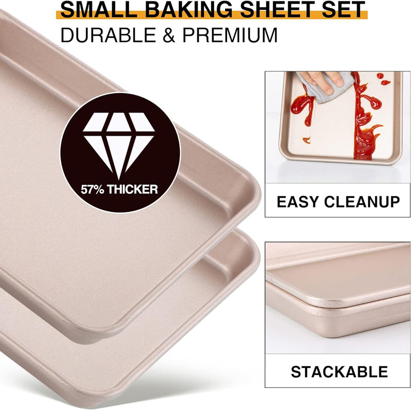 Nonstick Toaster Oven Baking Pans - 2 Pack 97x75 Inches Dishwasher Safe