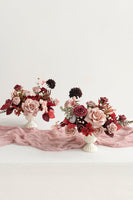 Large Floral Centerpiece Set in Burgundy & Dusty Rose