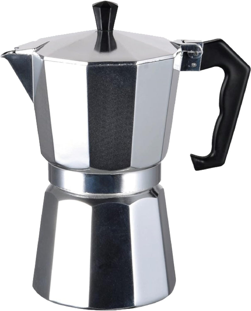 J&V TEXTILES Stovetop Espresso and Coffee Maker, Moka Pot for Classic Italian and Cuban Café Brewing, Cafeteria, (3-Cup)