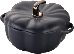 STAUB 075-qt Petite Ceramic Pumpkin - Oven  Stove Safe - Candy DishBaking Dish - Matte Black