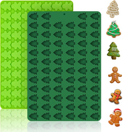 Christmas Silicone Molds - 2PCS Xmas Tree  Gingerbread Man Baking Molds 70  76 Cavity