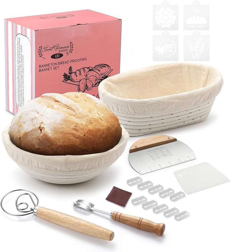 Premium Round Bread Banneton Basket - Perfect for Beautiful Bread 10 inch