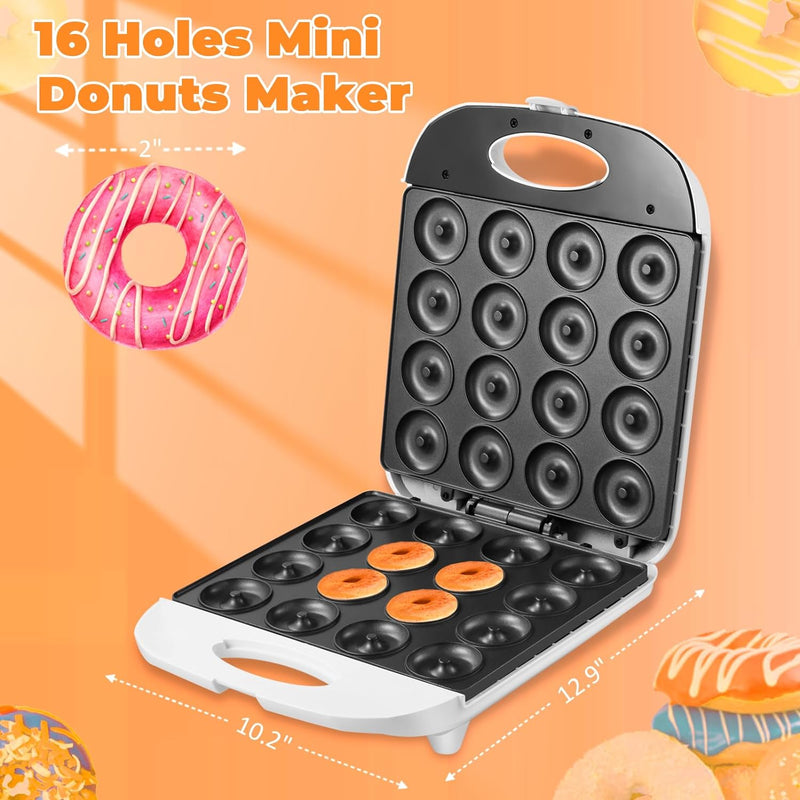 Mini Donut  Pancake Maker - Non-stick Double-sided Heating