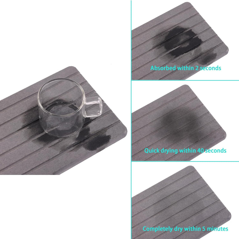 NiuYichee Diatomite Coasters - Set of 2 Water Absorbing Stone for Home - Grooved Design