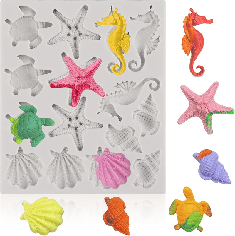 Marine Theme Fondant Silicone Cake Molds for Decoration and Crafting