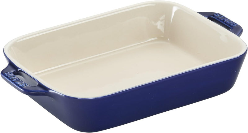 STAUB Rectangular Baking Dish Set 2 pc Rustic Ivory