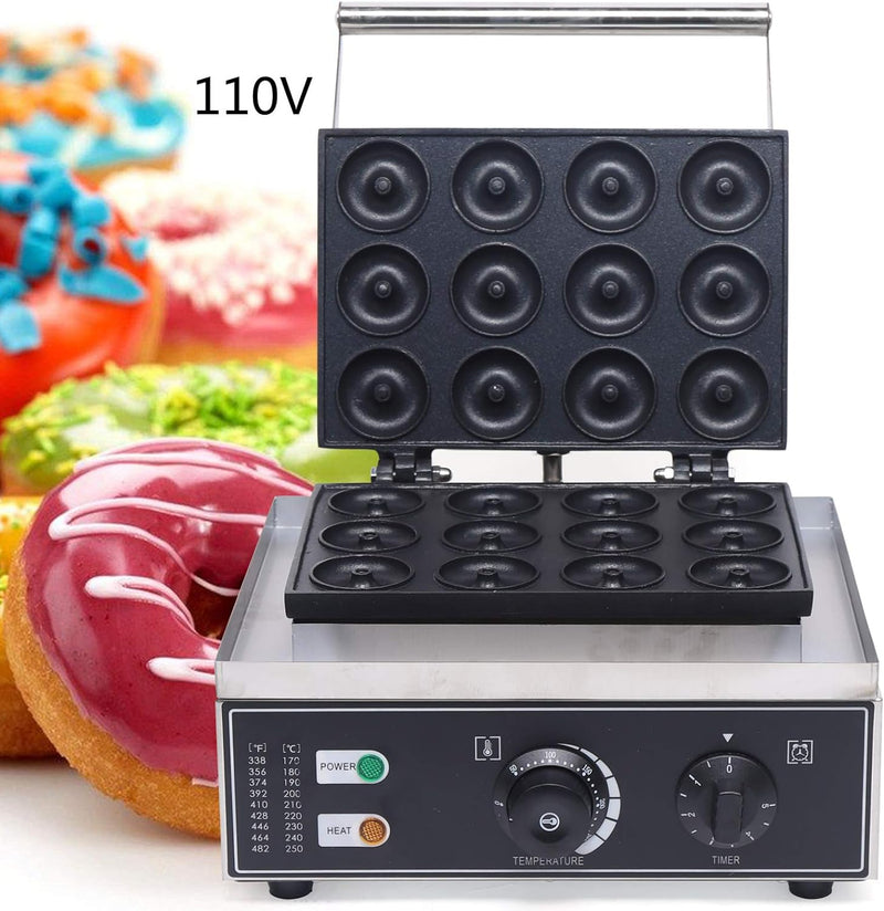 Commercial Donut Maker Machine Stainless Steel 110V 1550W - 6 Doughnut Capacity