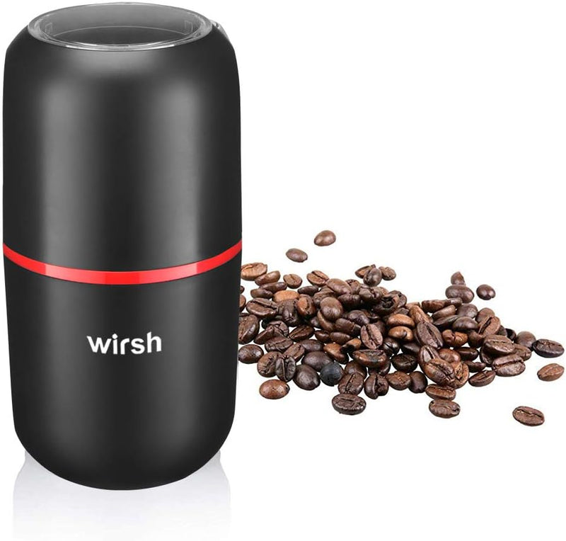 Wirsh Burr Coffee Grinder-Rechargeable Battery Operated Coffee Grinder with Stainless Steel Conical Burr Mill, Eletric Portable Coffee Grinder with 80 Grind Settings from Fine to Coarse