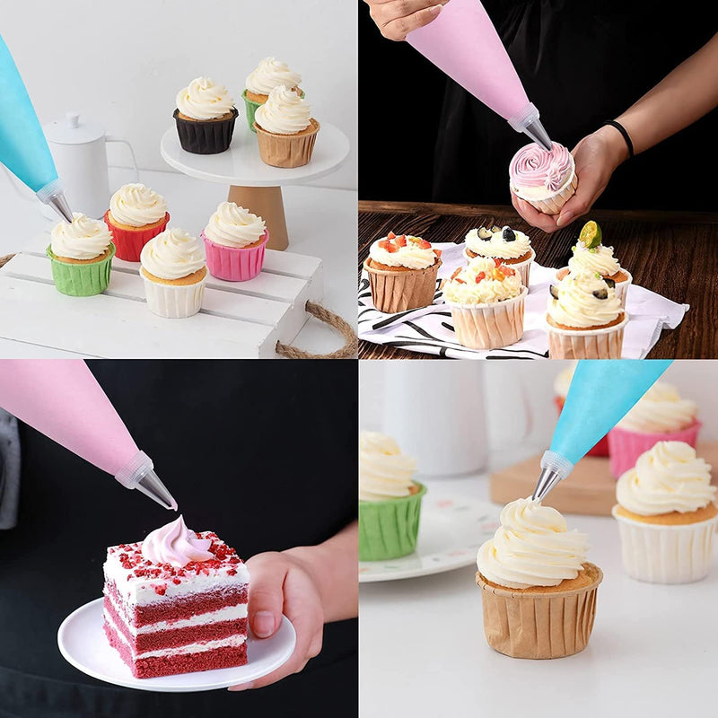 Cake Decorating Kit Supplies with Reusable Bags Frosting Tips and Scraper