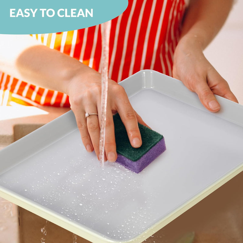 Set of 3 Nonstick Baking Sheet Trays - Non-toxic Dent and Warp Resistant