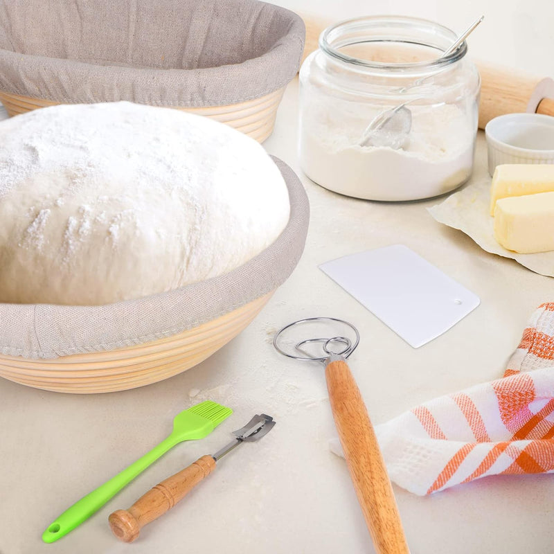 Banneton Bread Proofing Set with Baking Supplies and Gifts