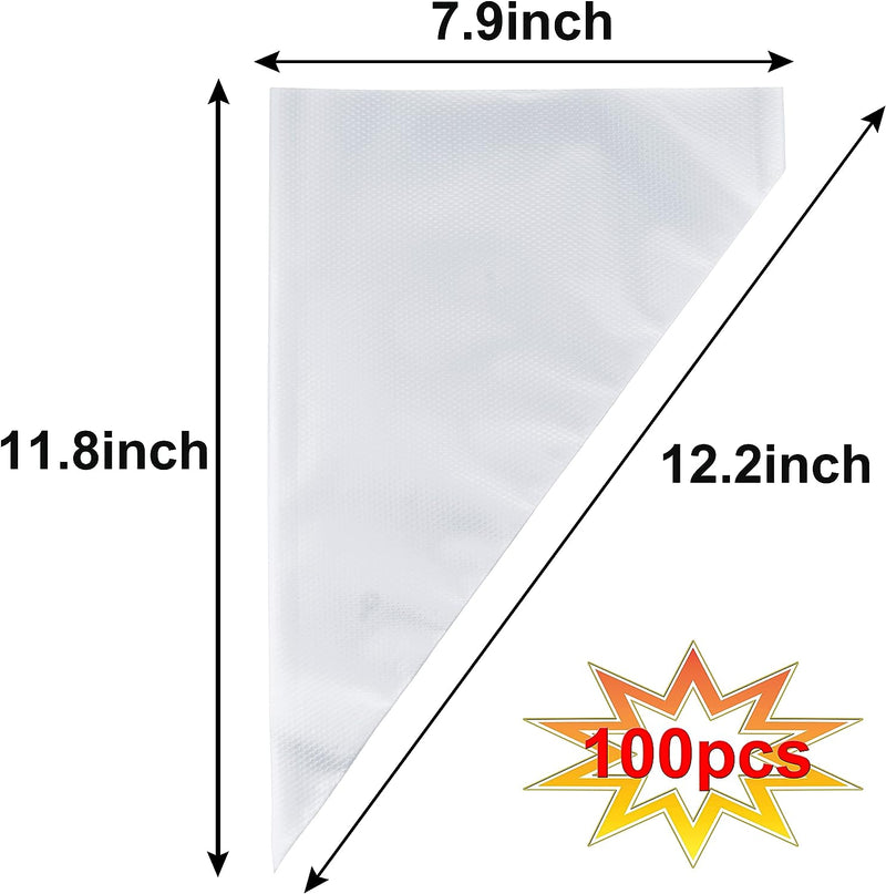 100pcs Disposable Piping Bags 12 Inch - Anti-Burst Non-Slip Pastry Bags for CakeCookie Decorating