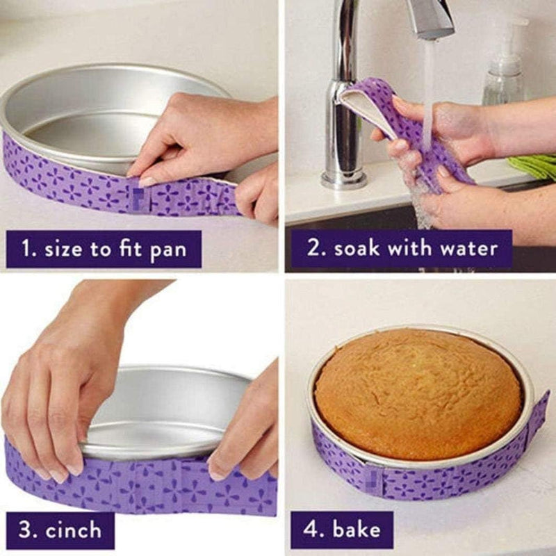 Bake Even Strips Set for Perfect Cakes - 4-Piece Absorbent Cotton