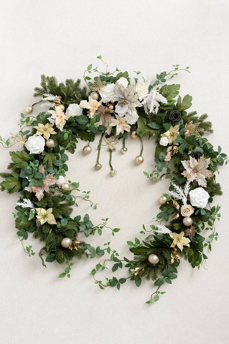 9ft Champagne Christmas Head Table Flower Garland