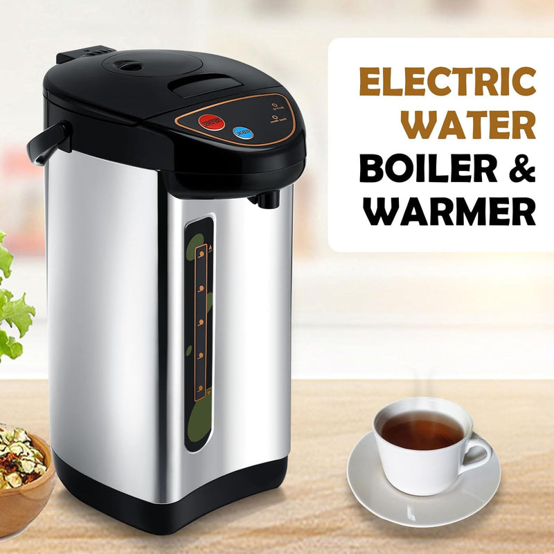 Yungyan 2 Pack 4.5 L Electric Hot Water Pot 304 Insulated Stainless Steel Water Boiler and Warmer Countertop Water Heater with Auto and Manual Dispense Buttons and Safety Lock for Heating Coffee Tea