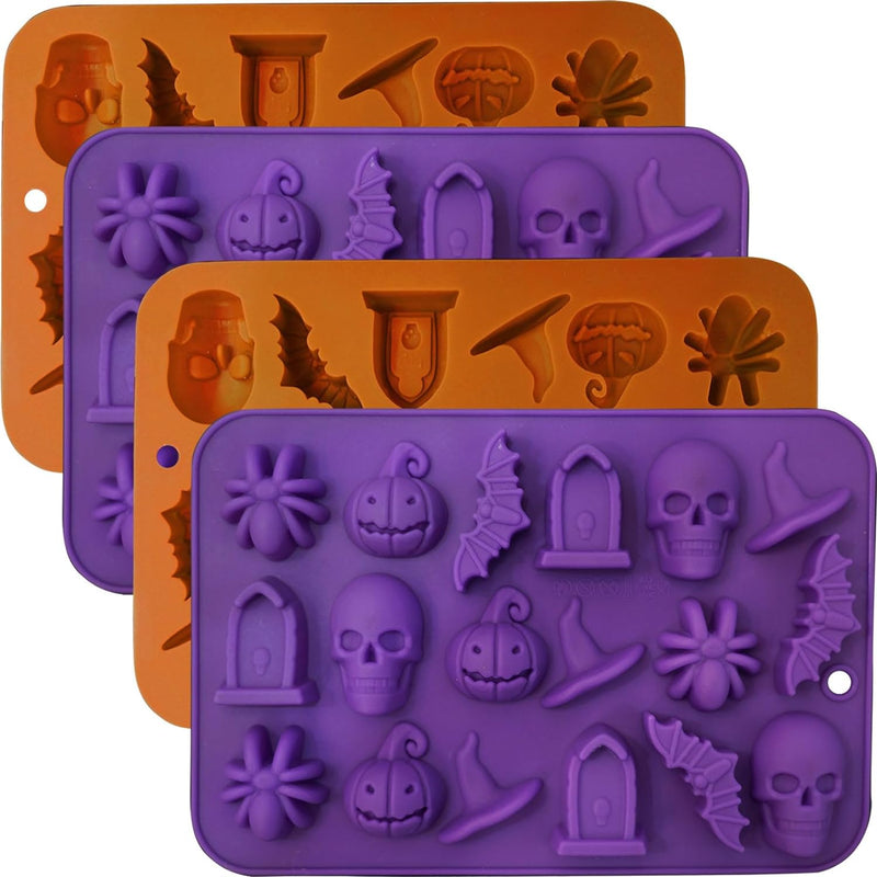 Silicone Gummy Bear Molds - 32PCS Non-stick Chocolate Fondant Mold with 18 Shapes for Candies and 4 Droppers - Dinosaur Donut and Animal Shaped - Including Clean Brush and Storage Box with Wrappers