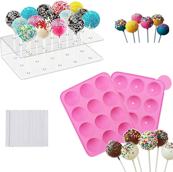 HiYZ Cake Pop Mold Set with Lollipop Maker Kit and Accessories