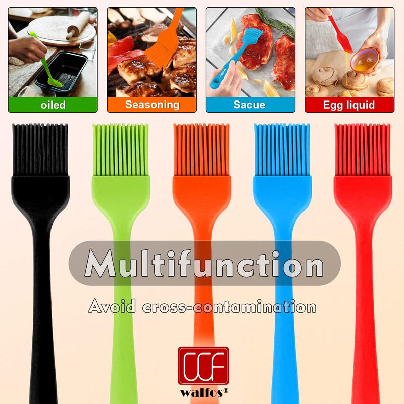 Walfos Silicone Basting Pastry Brush Set 2 Pcs - Heat Resistant for BBQ Baking  Cooking