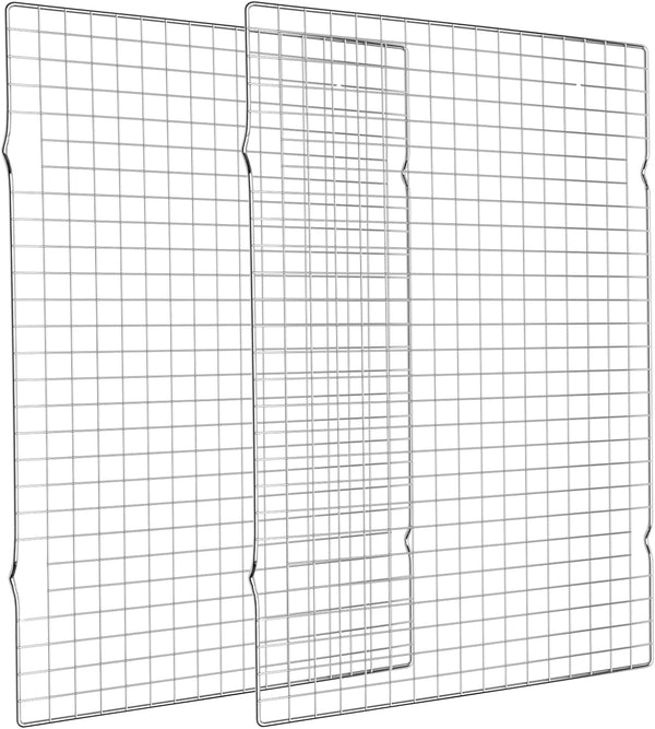 2-Pack Cooling Rack for Baking - 16x10 Inches - Oven Safe - Fits Half Sheet Pan - Silver
