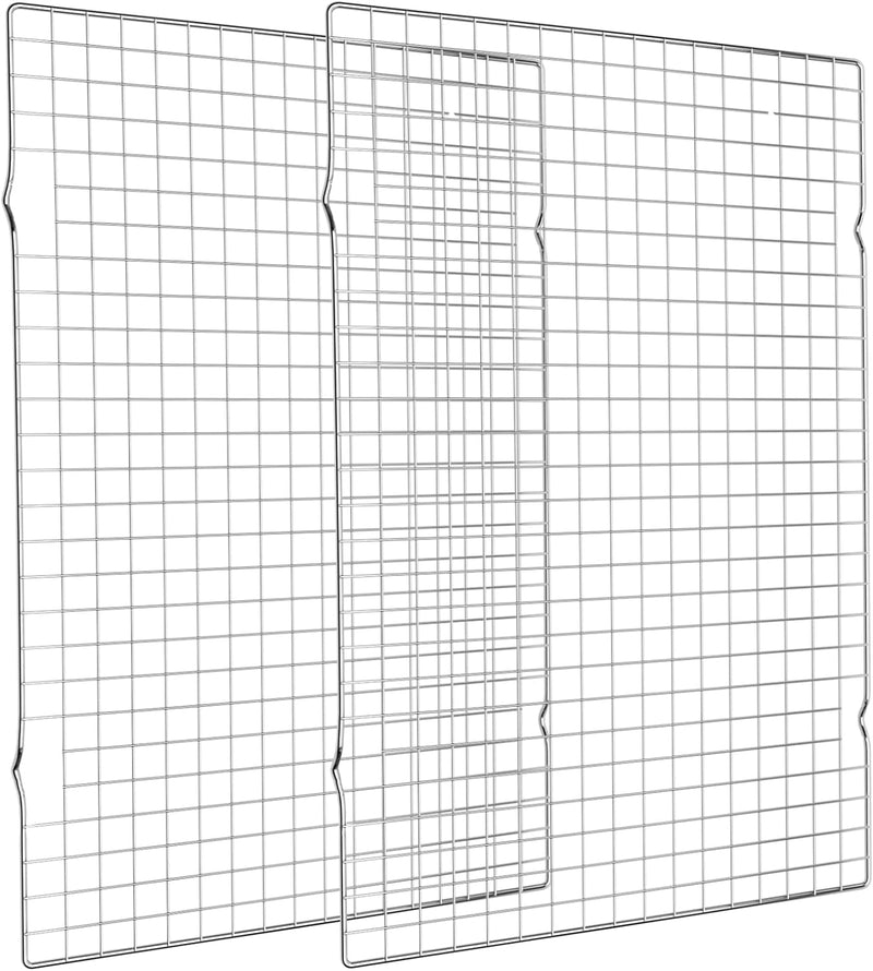 2-Pack Cooling Rack for Baking - 16x10 Inches - Oven Safe - Fits Half Sheet Pan - Silver