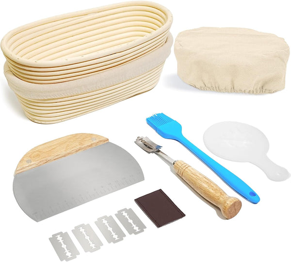 2-Piece Bread Proofing Basket Set for Sourdough Baking with Tools