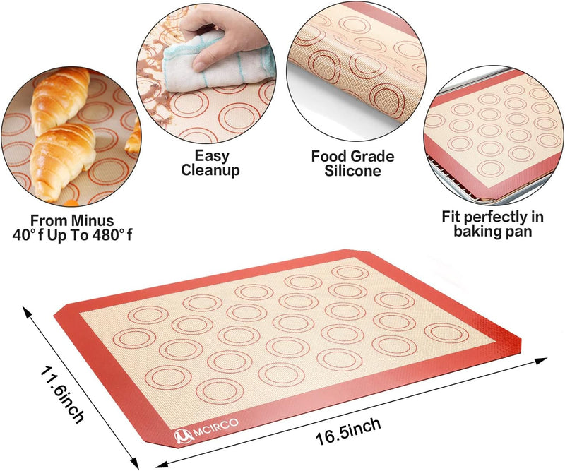 Stainless Steel Baking Sheet Tray Set with Silicone Mat Racks and Cookie Pan - Set of 6