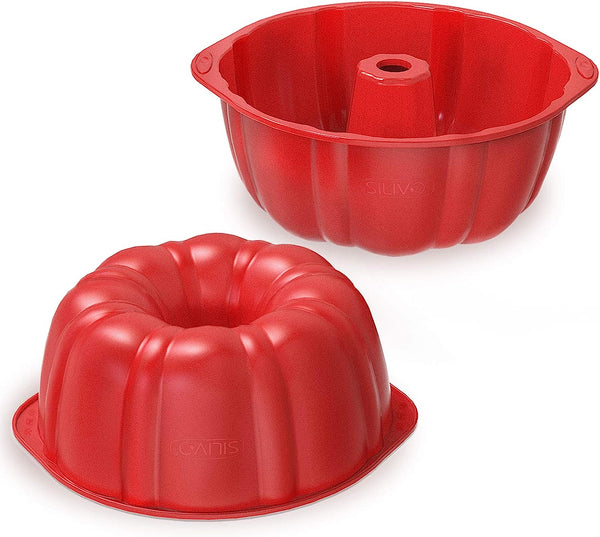 7 Silicone Bunt Cake Pans 2 Pack Nonstick Fluted Tube Pans for Baking 6 Cup - Cake Brownie  Monkey Bread