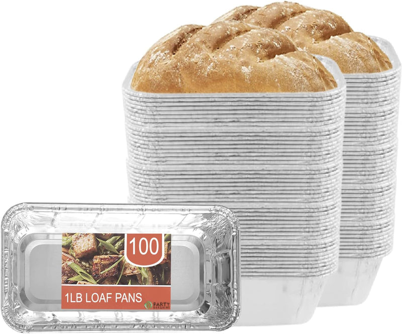 20 Pack Aluminum Loaf Pans - Heavy Duty Disposable Bread Pans 2 lb for Baking and Serving 85 x 45 x 25 - Max 240C