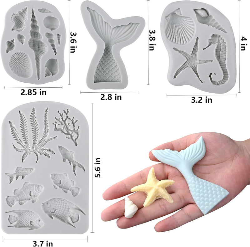 Marine Theme Fondant Silicone Cake Molds for Decoration and Crafting