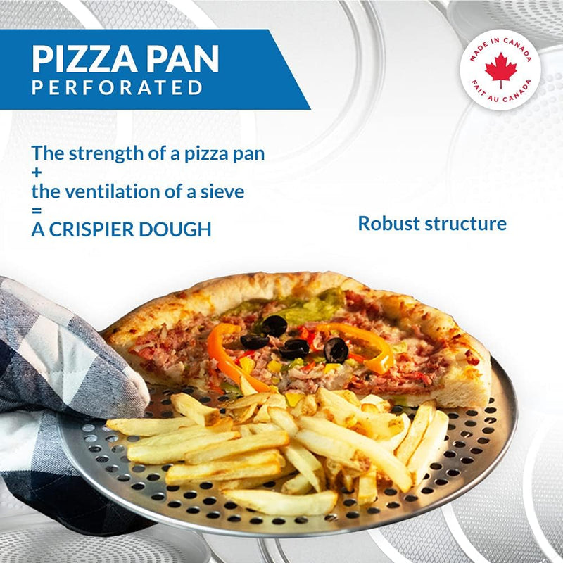 Restaurant-Grade Norjac 12 Perforated Pizza Pan 2 Pack - Aluminum Rust-Free Oven-Safe