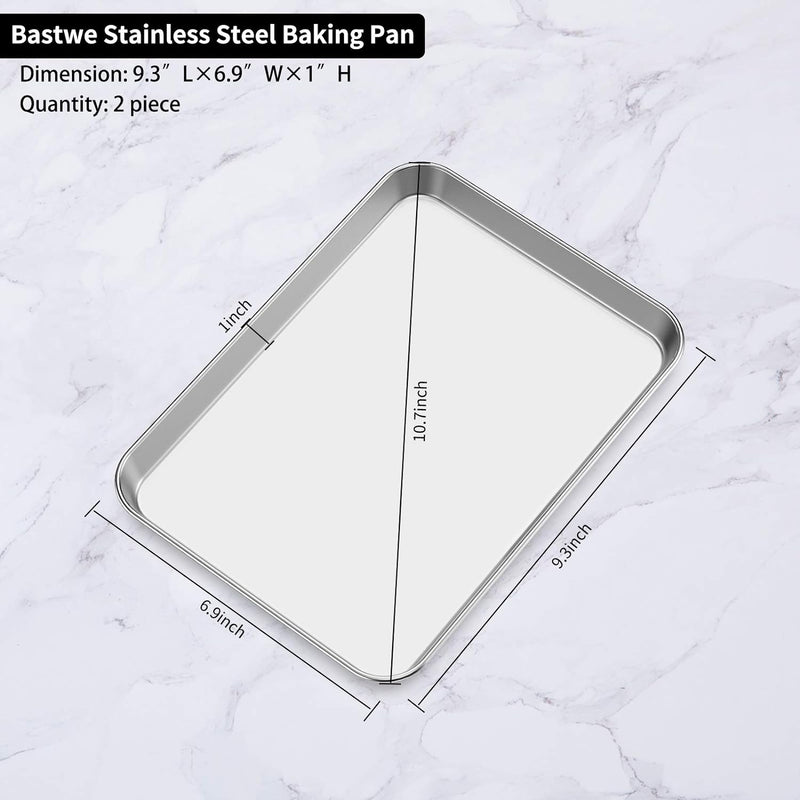 2-Pack Stainless Steel Baking Sheets - Commercial Grade Oven Tray Non-toxic  Easy to Clean