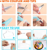 207 Pcs Cake Decorating supplies Kit for Beginners Cake Turntable-100+ Piping Bags-Russian Piping Tips-Icing Spatula Cake Decorating Tools