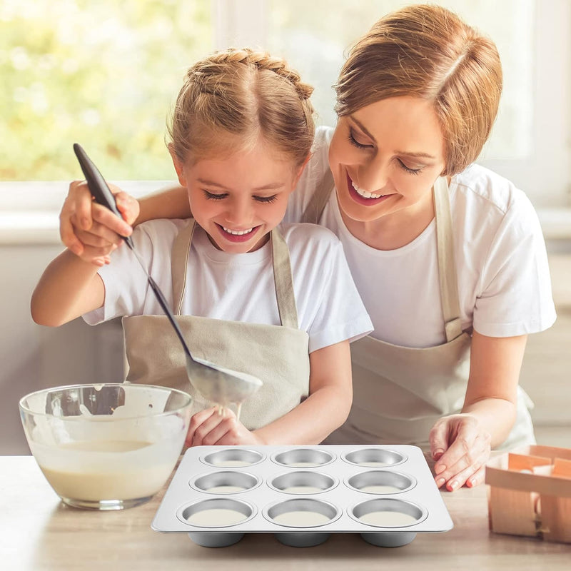 Stainless Steel 6-Cup Muffin Pan Set - Non-toxic  Dishwasher Safe - Regular Size