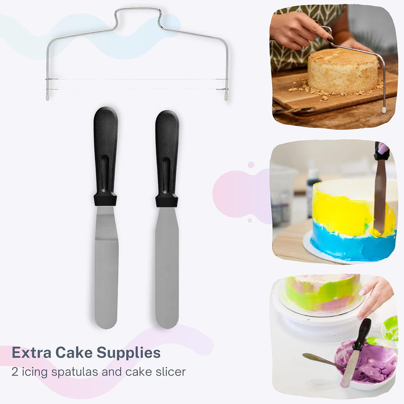 Cakebe 78-Piece Cake Decorating Kit with Turntable and Baking Tools