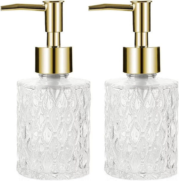 Multipurpose Glass Soap Dispenser - Gold with Easy Cleaning