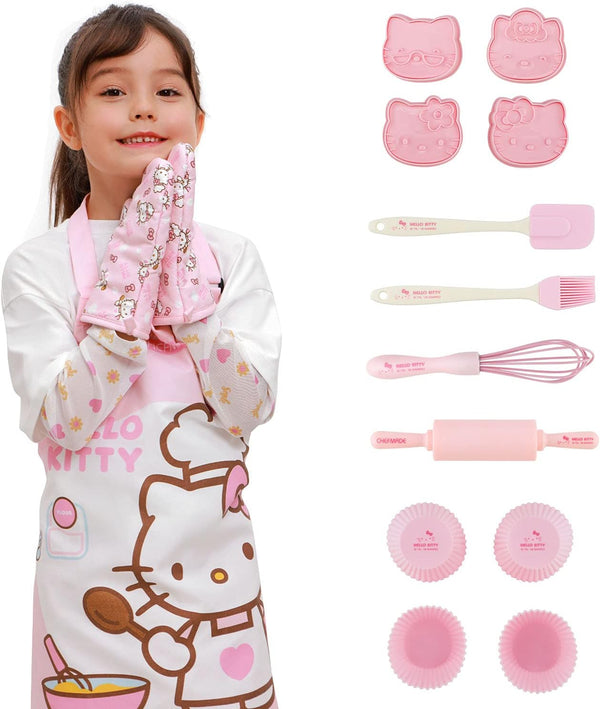Hello Kitty Kids Baking Set - 15Pcs Kitchen Combo for DIY Baking with Gift Box