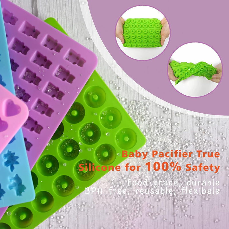 Christmas Mini Candy Molds - Silicone Chocolate Mold 72 Cavity Set for Gummy Treats and Cookies