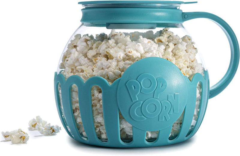 Ecolution Micro-Pop Microwave Popcorn Popper - Temperature Safe with 3-in-1 Lid BPA-Free Dishwasher Safe 15-Quart Pink