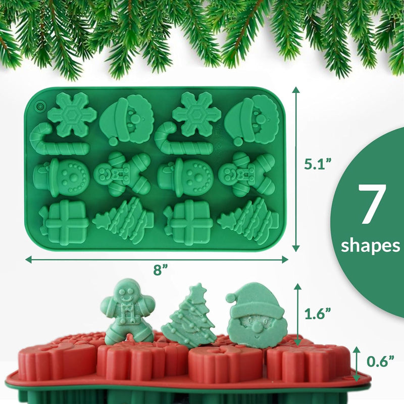 Silicone Gummy Bear Molds - 32PCS Non-stick Chocolate Fondant Mold with 18 Shapes for Candies and 4 Droppers - Dinosaur Donut and Animal Shaped - Including Clean Brush and Storage Box with Wrappers