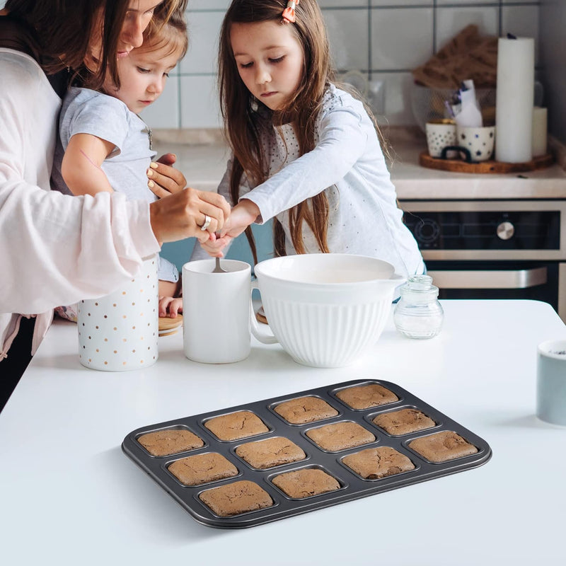 Heavy Duty Non-Stick Brownie  Muffin Baking Pan - 2 Pack