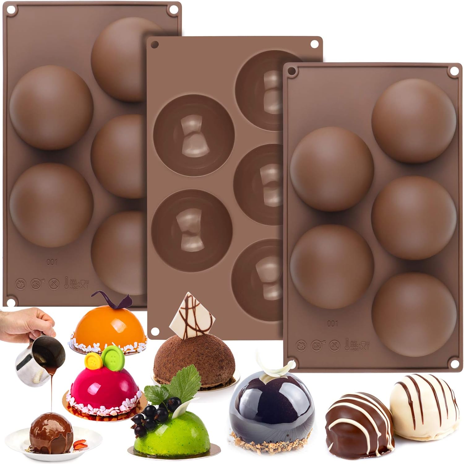 Palksky 468-Cavity Mini Round Silicone Mold/Chocolate Drops Mold/Dog Treats  Pan/Semi Sphere Gummy Candy Molds for Ganache Jelly Caramels Cookies