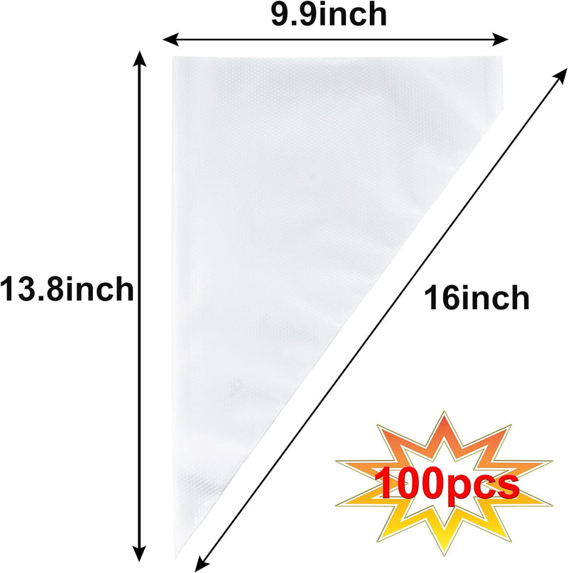 100pcs Disposable Piping Bags 12 Inch - Anti-Burst Non-Slip Pastry Bags for CakeCookie Decorating